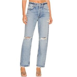 Agolde 90s Mid Rise Loose Denim Jeans in Isolate Size 28
